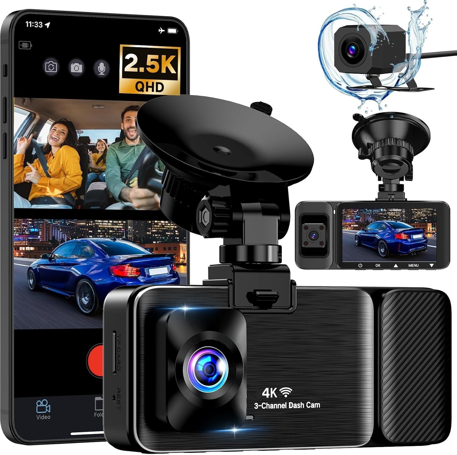 Dashcam 4K Ultra HD – Écran 3,9" – Avolo